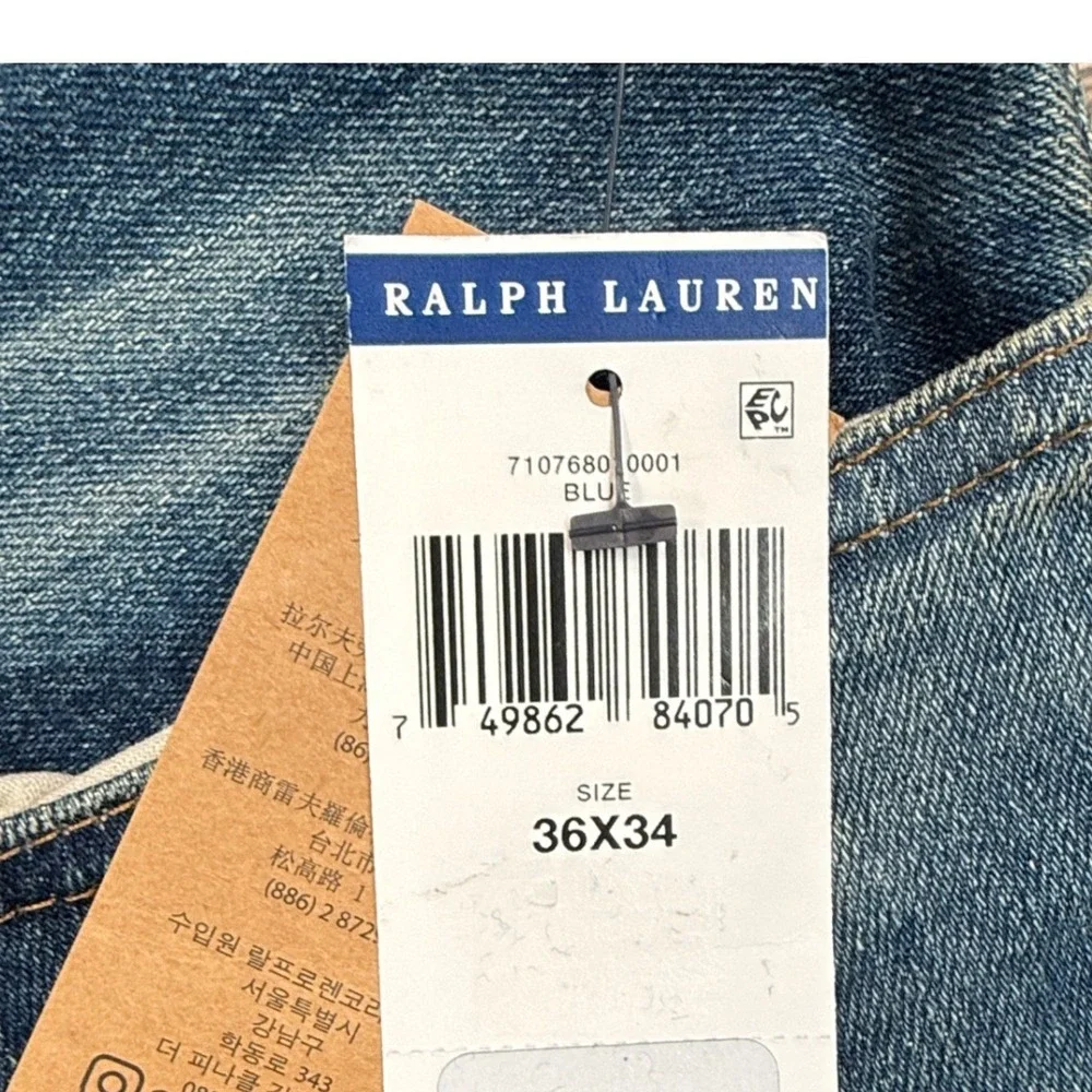Polo Ralph Lauren Mens 36x34 Sullivan Slim Stretch Jeans Blue Medium Wash NEW